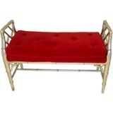 Pair of Posh Silver Faux Bamboo Benches