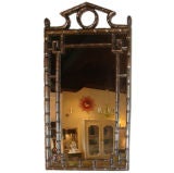 Silver  Faux Bamboo Mirror