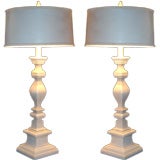 Pair of  Tall Balustrade Vintage Lamps