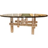 Stunning Clear Lucite Base  CityScape Table