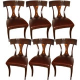 Polished Dark Wood Klismos Chairs/Set of 6