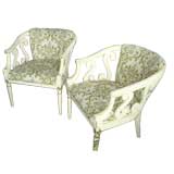 Pair of Mid Century Striking Scroll Armchairs