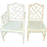 Set of Six Faux Bamboo Chairs- Mid Century