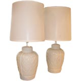 White Ceramic Artichoke Lamps