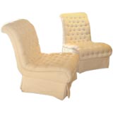 Pair of Chic Button Tufted Mid Century Chairs