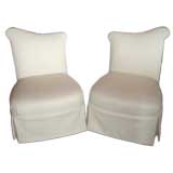 Vintage Restored White Boudoir Chairs
