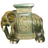 Vintage Jungle Green Decorative Elephant