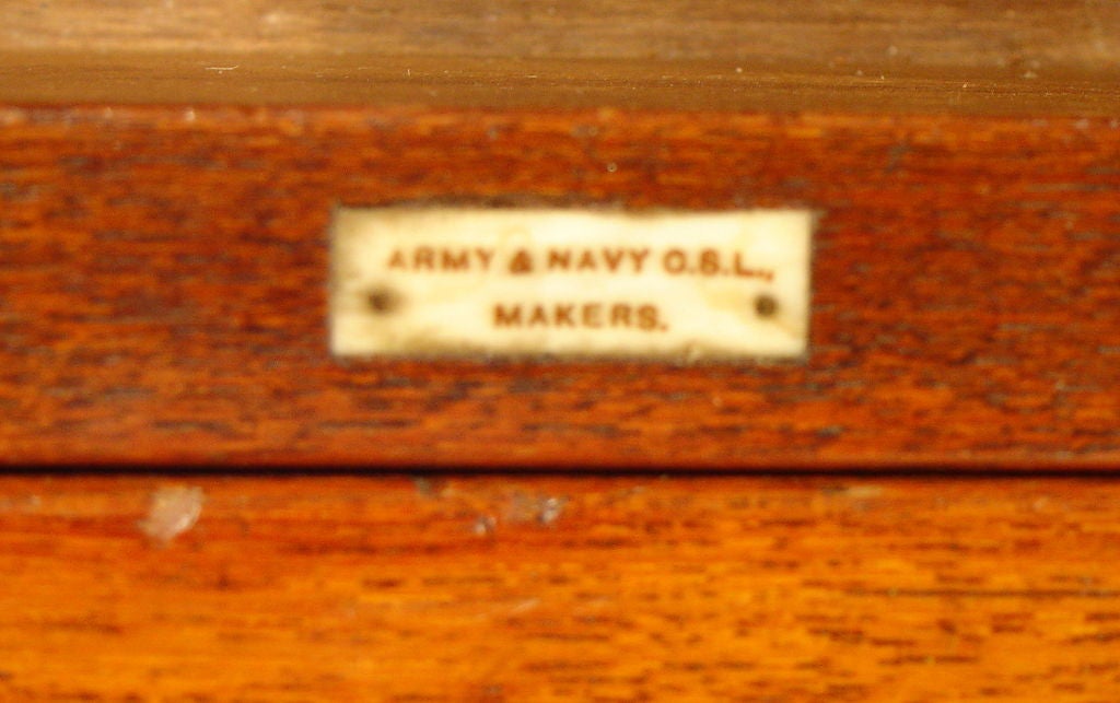 A Teak English Military Campaign chest by Army and Navy, London 4