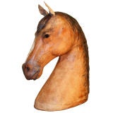 A hand made life size leather pony head c1930.