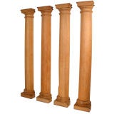 A set of four oak ionic half round columns c1850