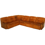 A De Sede 6 piece modular leather sofa c1970