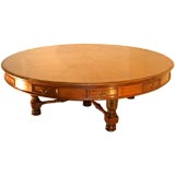 Antique An English Oak  Round Dining table c1870