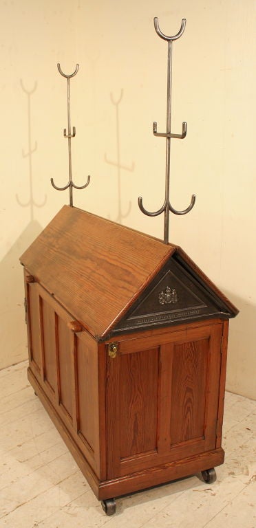 A Rare late 19th Century saddle horse used for cleaning, storing and repairing horse tack. Made by the top firm of Musgrave and Co Ltd who were established in 1843. They were responsible for fitting out and furnishing stables for the Empress
