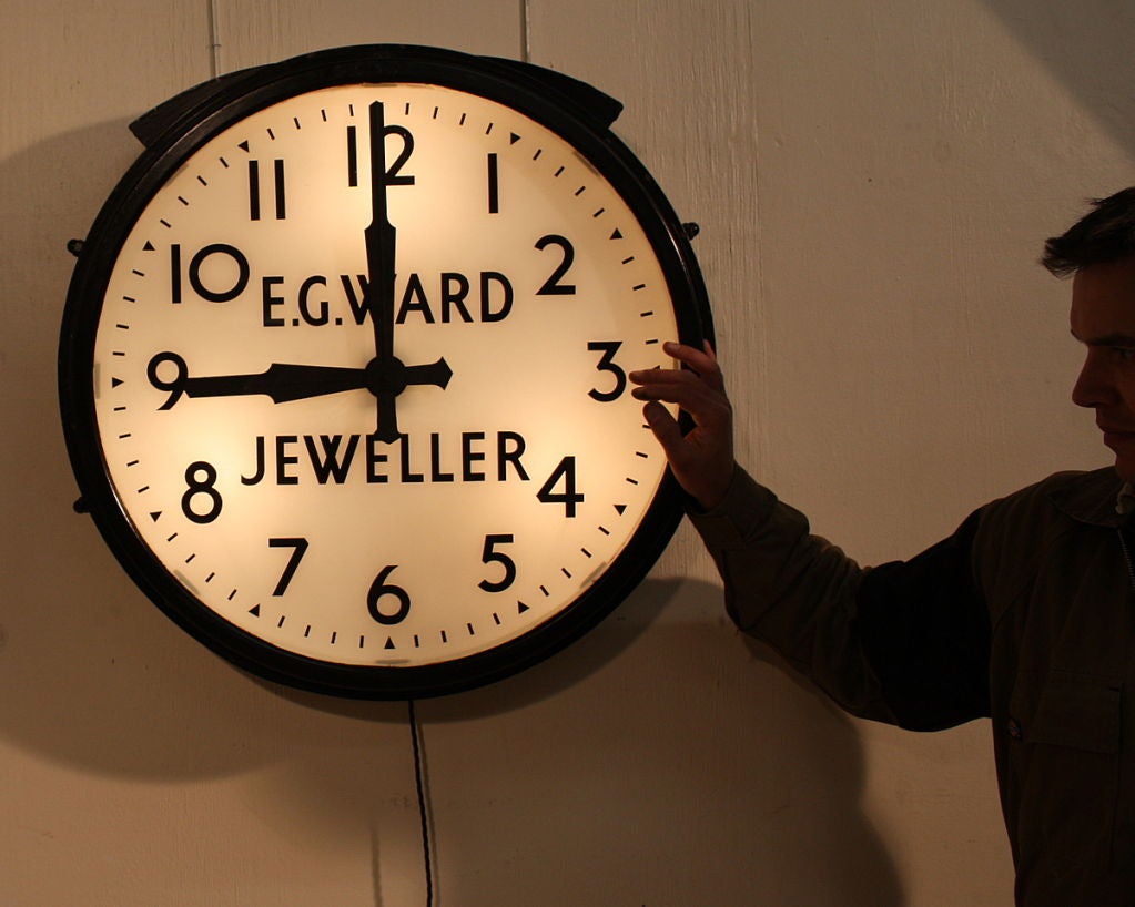 A large 1920's jewellers shop clock