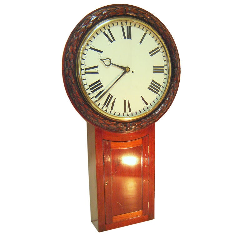 A Huge Mahogany cased Corn Exchange Clock