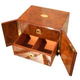Antique A Victorian Walnut Cigar Humidor c1880
