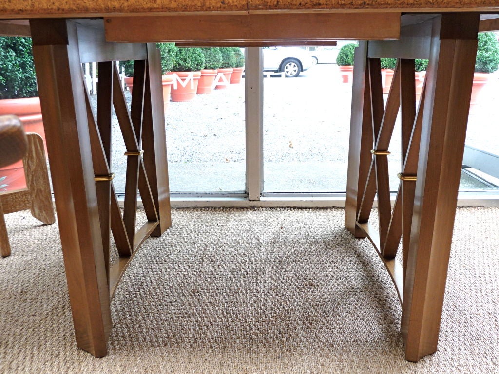 Mid-20th Century Paul Frankl Cork Top Dining Table with 2 Leaves For Sale