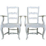 Pair Painted French Armchairs