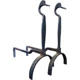 Hand Forged Duck Andirons
