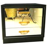 Black Lacquer Mirrored Front Commode
