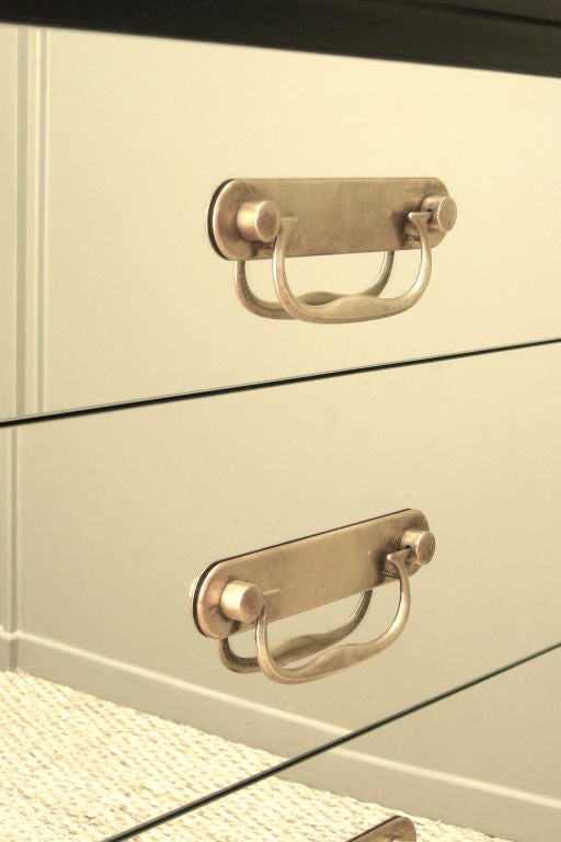 Black Lacquer Mirrored Front Commode