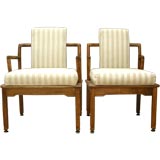 Pair His and Hers Asian Inspired Modern Chairs