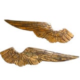 Massive Wooden Angel Wings Carved And Gilt