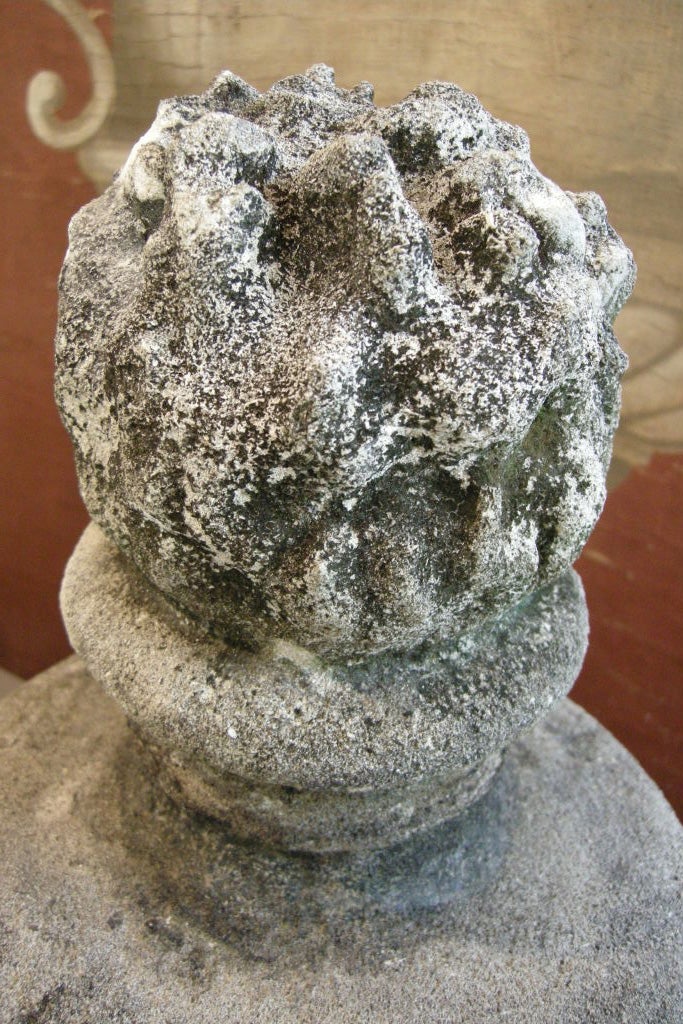 Large 19th C Italian Flame Finials