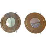 Pair Brass Porthole Mirrors