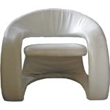 White Leather Ribbon Chair