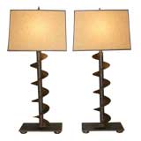 Pair of Corkscrew Lamps