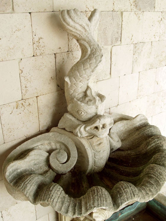 19th century carved stone Italian fountain