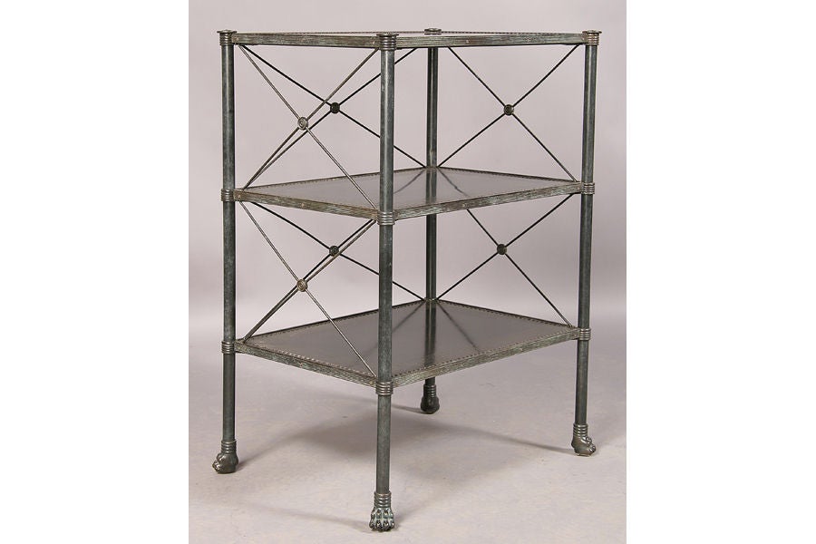 1146 A pair of English Regency style bronze etageres