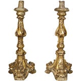 1141 A Pair Of 18th Century Italian Candlesticks