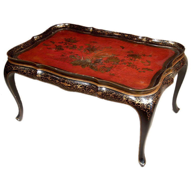 1032 French paper mache coffee table For Sale