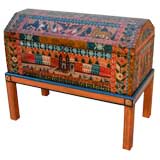 19th Century Rayado Maque Bridal Chest