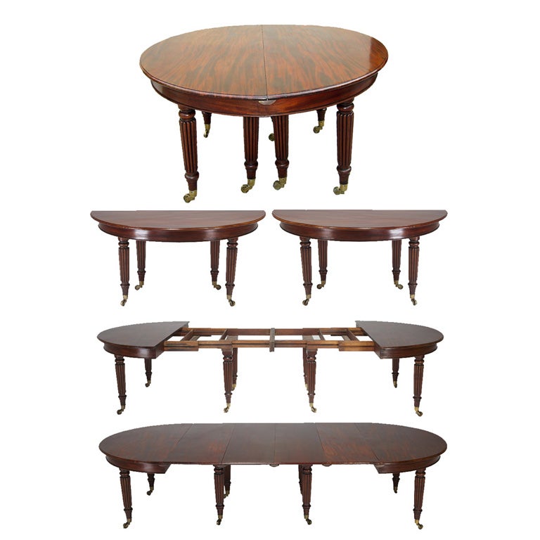 Carved Regency Mahogany Extending Dining Table, c1815, Manner of Gillows of Lancaster