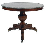 French Marble Top Center Table, Charles X, C1830