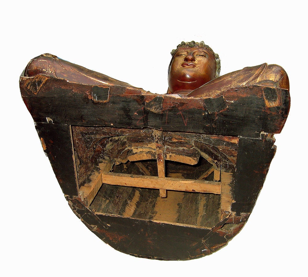 Carved Lacquered Wood Figure of Amitãbha, Yüan/Early Ming Dynasty