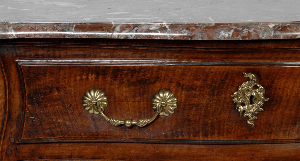 18th Century Régence Walnut Bombe Commode, 1725