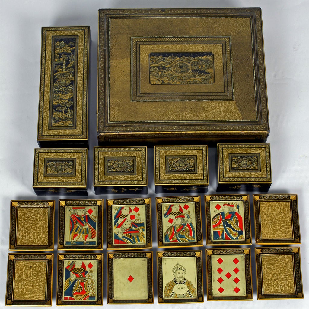 19th Century Japanese Lacquer Playing Card Box 2