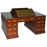 Mahogany Partner’s Pedestal Desk signed “J.Beardmore, London"
