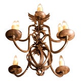 Hand-forged iron chandelier