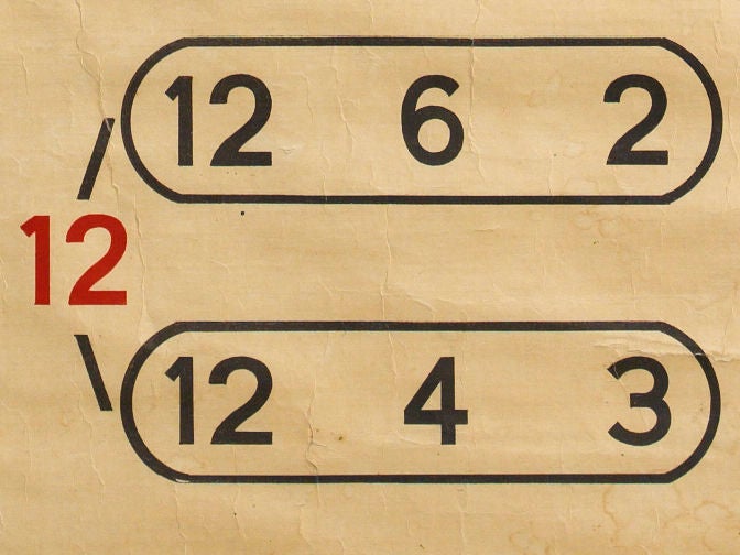 Mid-20th Century Framed Belgian School House Numbers Chart