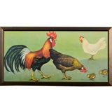 Vintage "chicken and Rooster" print