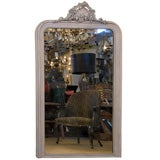 antique French mirror with shell motif