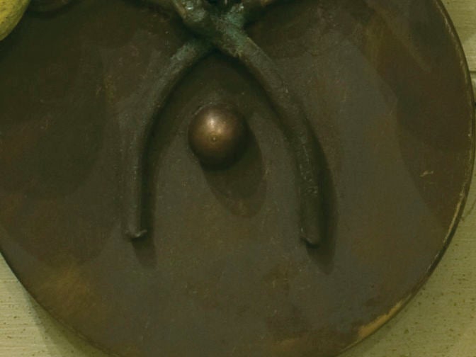 Italian pair of vintage tole and iron 