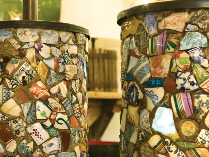 pair piece assiette table lamps