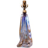 Val St Lambert  hand-blown glass table lamp