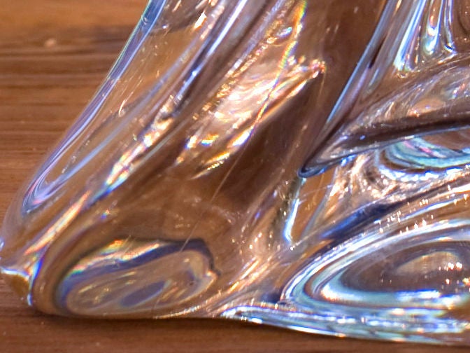 Val St Lambert  hand-blown glass table lamp